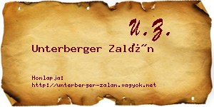 Unterberger Zalán névjegykártya